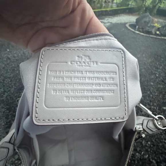 Coach Christie Carryall Gray Smooth Leather Satchel Crossbody Silver Hardware - Picture 12 of 13